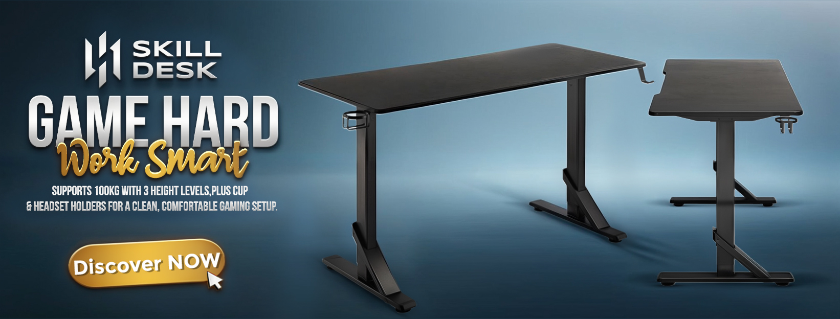 SKILLDESK GMD3-140 Bureau pour gamer BANNER , XTRMLAB , ULTRAPC.MA , BANNER