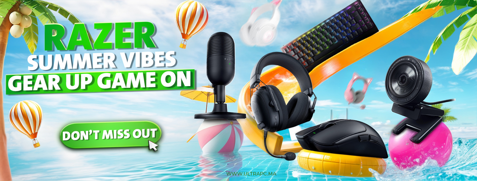 RAZER peripherals summer banner, RAZER, ultrapc.ma, banner